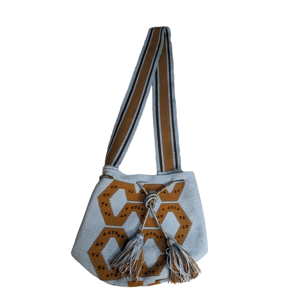Aztech Southwestern Mochila Bag Orange and Blue Wayuu